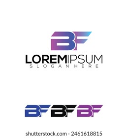 ilustración completa del color del degradado del logotipo de la letra, combinación