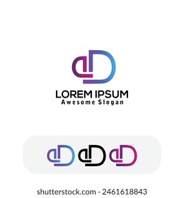 letter logo gradient color full illustration, combination