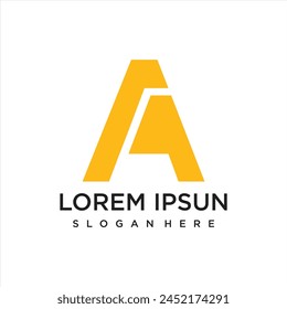 letter a logo Gradient template with abstract shape