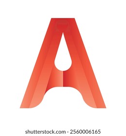 Letter A logo. letter A gradient vector logo design.  Gradient alphabet logo. 