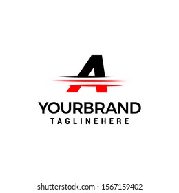 Letter A logo graphic elegant and unique sliced design template Vector