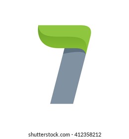 I letter logo with green leaf. Font style, ecology vector design template elements for your application or corporate identity.