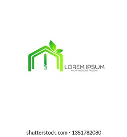 Letter I Logo green Vector