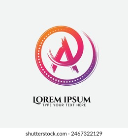 A letter logo with grunge brush