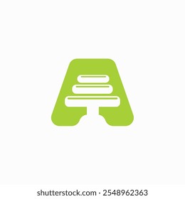 Letter A logo with gym equipment barbell icon