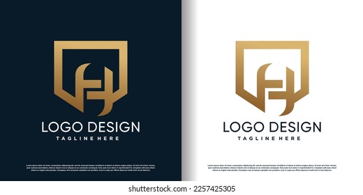 Buchstabenlogo h mit kreativem abstraktem Design-Premium-Vektorgrafik