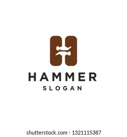 Letter Logo H Hammer. White Background