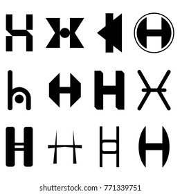 Letter Logo H Monogram Style Set