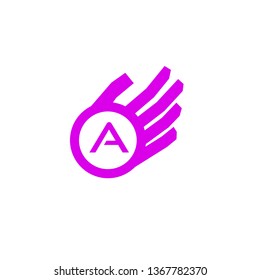 Letter A logo and Hand Logo