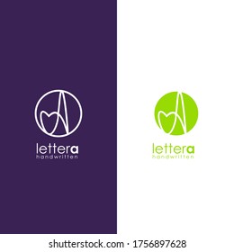 Letter A Logo. Handwritten Letter A Logo. 