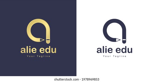 The letter A logo has a education concept