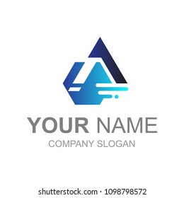 A letter logo with hexagon, logo ready to use
