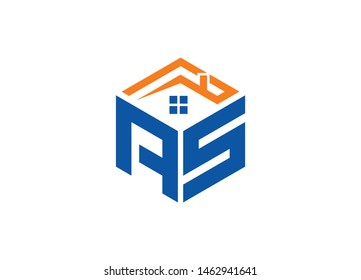 AS Letter logo with Home Symbol