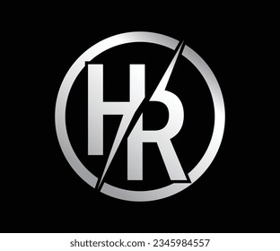 Letter logo HR Professional vector circular frame vector illustration for companies, businesses and individuals