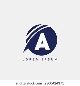 Icono del logotipo Carta A, Resumen Tecno Circle Inicial, concepto de diseño vectorial para la identificación de negocios de tecnología