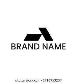 Icono de logotipo de letra A con Formas geométricas negras audaces para tecnología y arquitectura
