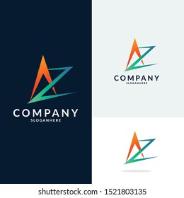 Letter A Logo icon. Creative Design with dot shape letter A for business, technology, finance, network, start up and more brand.