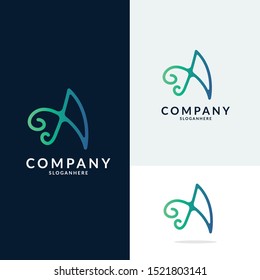 Letter A Logo icon. Creative Design with dot shape letter A for business, technology, finance, network, start up and more brand.