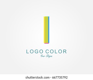 Letter I logo icon design with colorful