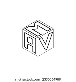 Diseño del icono del logotipo de la carta en Cube.