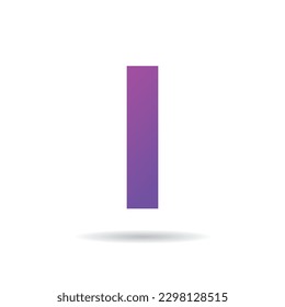 Gradiente de diseño del icono del logotipo de la letra I con color degradado púrpura