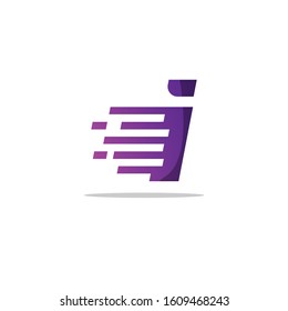 Letter I logo icon design with pixel line elements