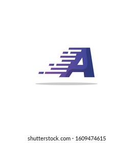 Letter A logo icon design with pixel line elements