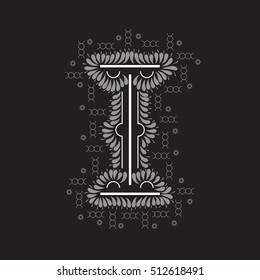 I letter logo icon design with semicircles elements. Initial monogram letter I for your design