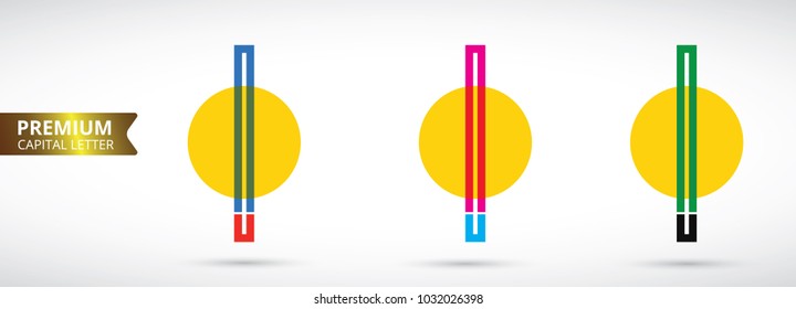 Letter i logo icon design template elements
