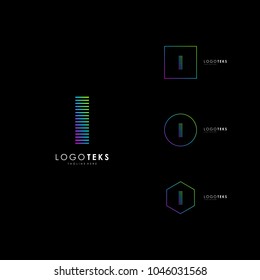 Elementos de plantilla de diseño de icono de logotipo de carta I