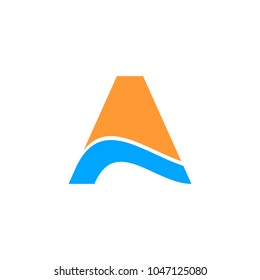 Letter A logo icon design template elements. Vector color sign.
