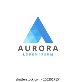 Letter A Logo Icon Design Template. Technology Abstract Connection Pyramid Triangle Vector Logotype