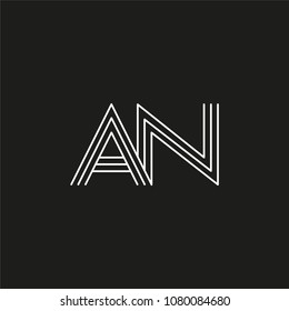 AN Letter logo icon design template elements