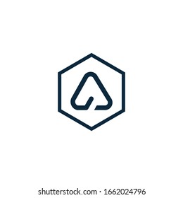 Elementos de plantilla de diseño de icono de logotipo de carta A