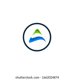 Elementos de plantilla de diseño de icono de logotipo de carta A