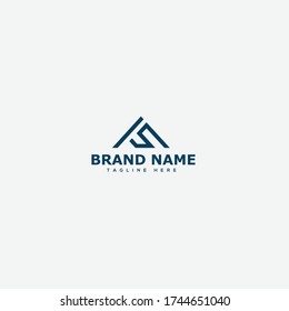 Elementos de la plantilla de diseño de iconos de logotipo IS de carta 