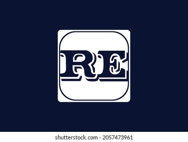 RE letter logo and icon design template