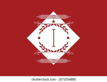 I letter logo and icon design template