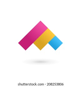 Letter A logo icon design template elements. Vector color sign.