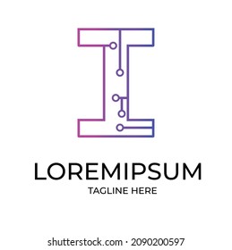 Letter I logo icon design template elements
