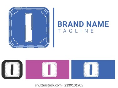 I letter logo and icon design template
