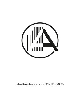 Elementos de plantilla de diseño de iconos de logotipo de letra A. Letra simple un vector de plantilla de logotipo en círculo.