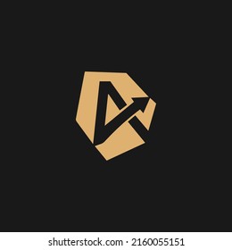 Letter A logo icon design template elements A polygon logo