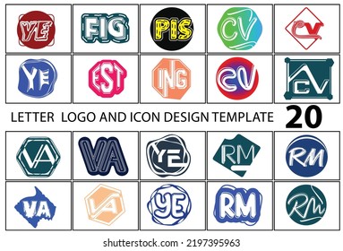 Letter logo and icon design template bundle