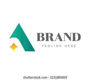 Letter A logo icon design template elements. Creative logo with initial letter A and star icon, negative space style. Usable for Branding and Business Logos.
