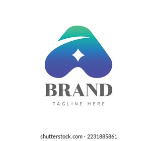 Buchstabe Ein Logo-Symbol Design-Vorlagenelemente. Kreatives Logo mit Anfangsbuchstaben A und Sternsymbol, negativer Raumstil. Für das Branding und Unternehmenslogos geeignet.
