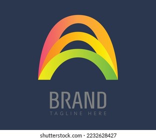 Letter A logo icon design template elements. Colorful bridge logo inspiration. Usable for Branding and Business Logos.

