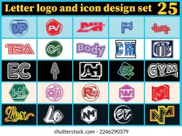 Letter logo and icon design template bundle