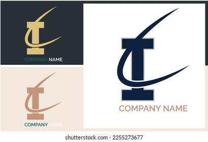 I Letter logo icon design template elements