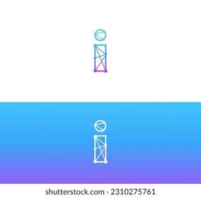 Elementos de la plantilla de diseño de iconos del logotipo de la letra I. Logo de la carta. Logo de la tecnología I, II letra.